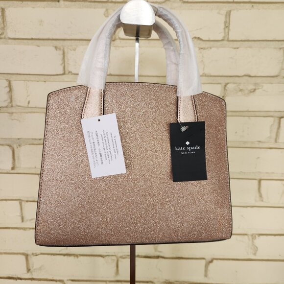 Nwt Kate Spade Tinsel Gliter Rose Gold Crossbody Bag Purse - Picture 3 of 5